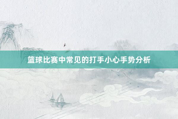 篮球比赛中常见的打手小心手势分析